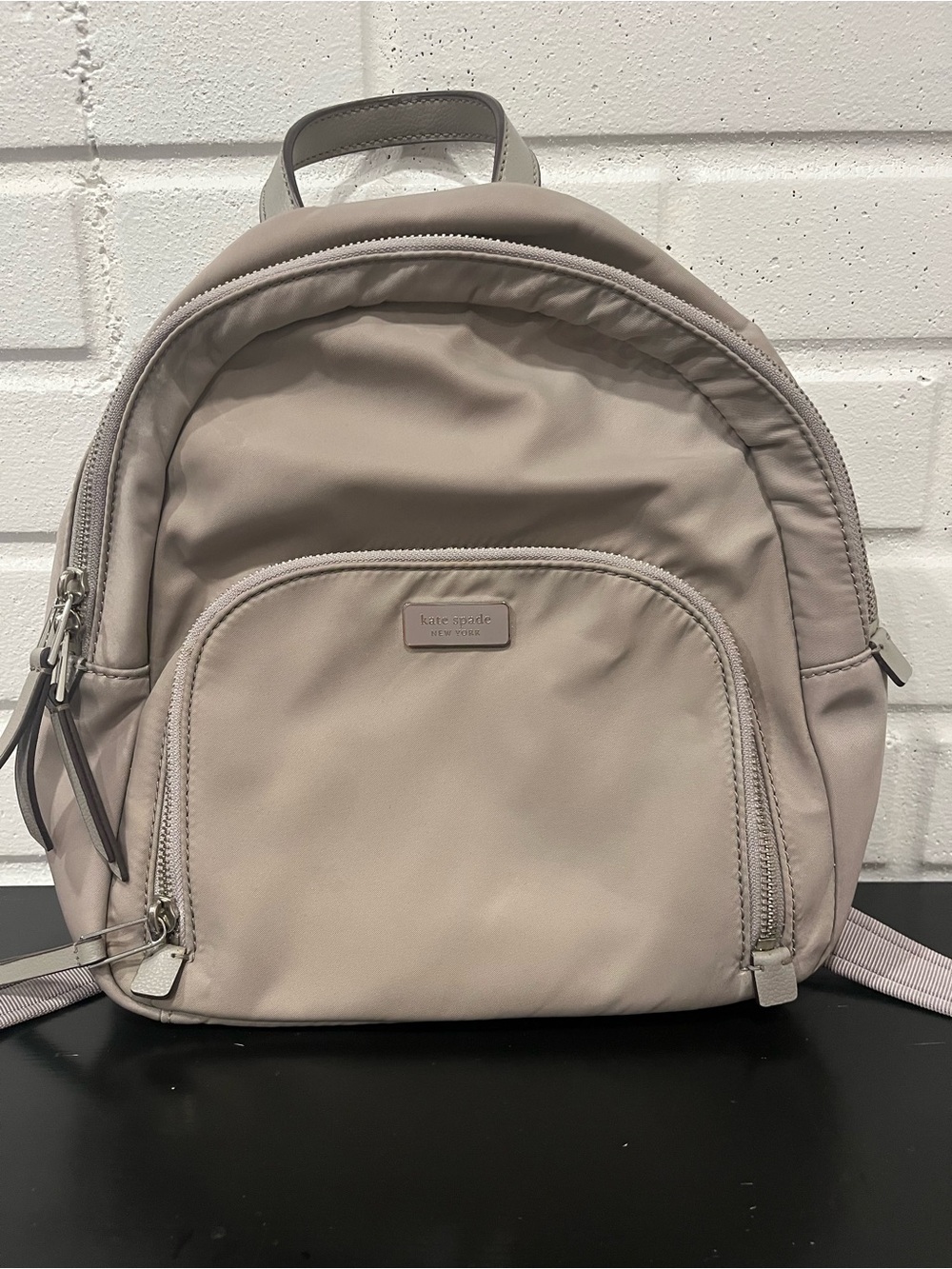 Kate Spade New York Sam Nylon Medium Backpack Beige Taupe Lightweight